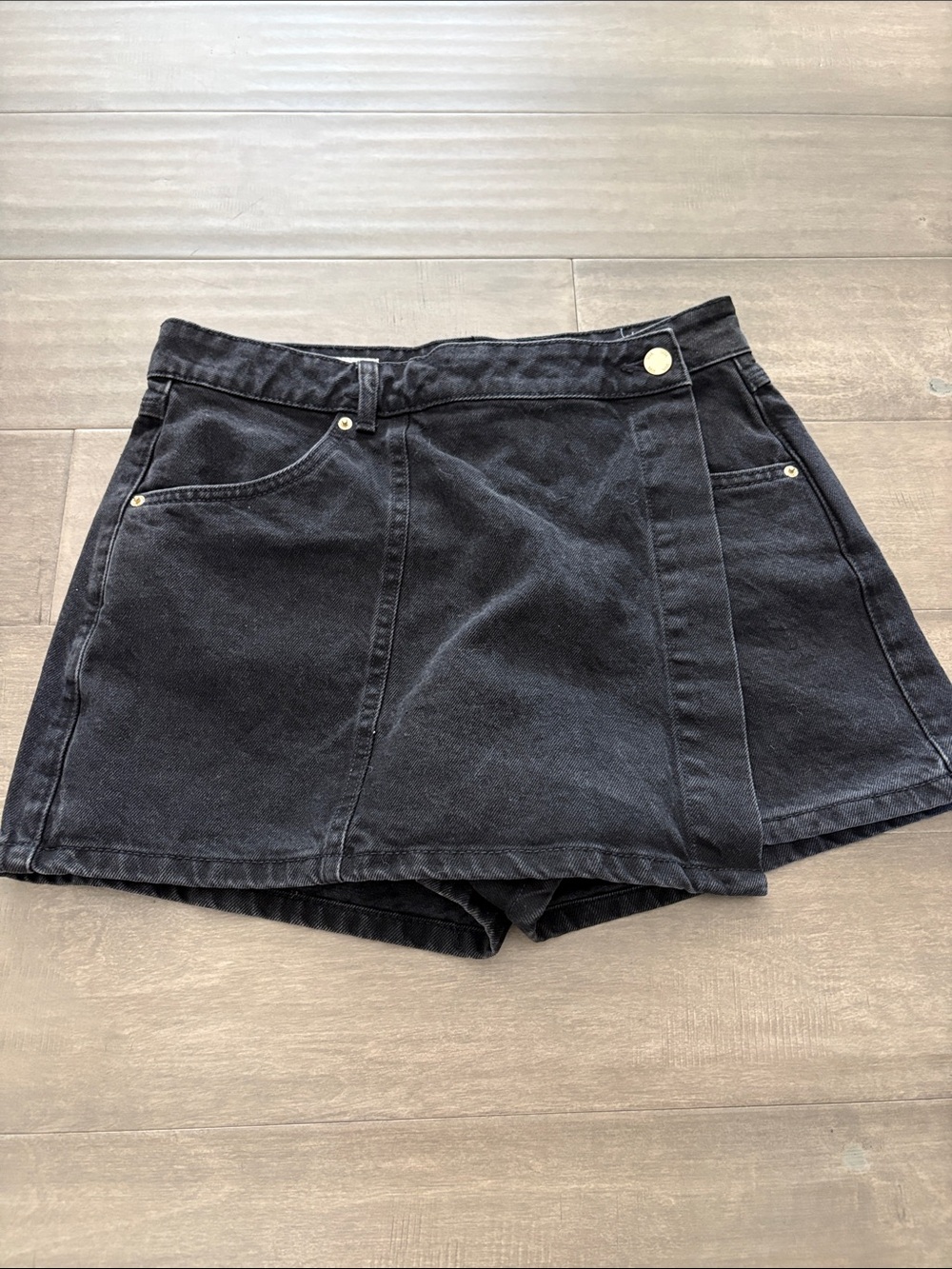 Zara Black Denim Skort